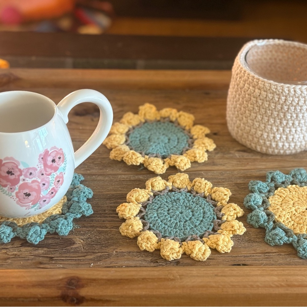 Handcrafted Crochet Coaster Set - Picture 4 of 5